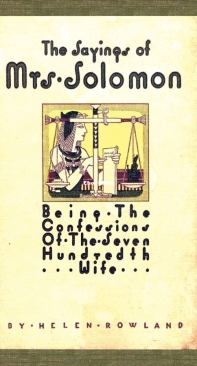 The Sayings of Mrs.Solomon - Helen Rowland - English